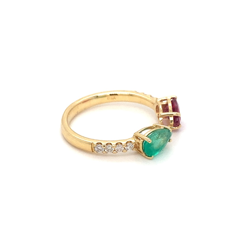 Ring ECOL/ Rubellite 0.57Ct/0.67Ct/D 0.16Ct/2.76g WG