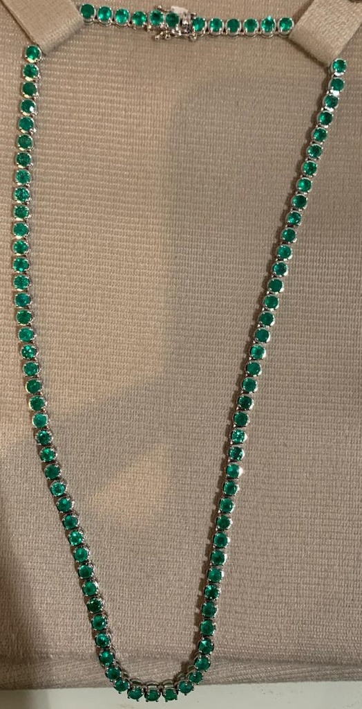 Tennis Necklace Round ECOL 11.79Ct/26.25g WG/42cm