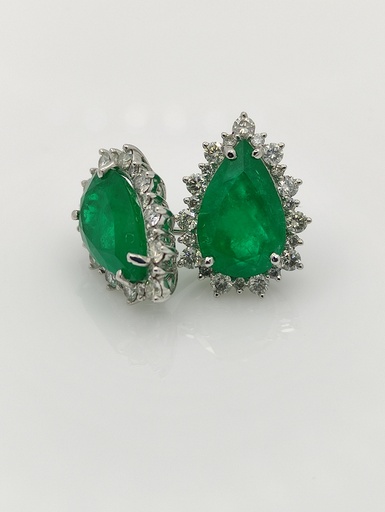 [10] Earring Pear ECOL 6.07Ct/D 0.97Ct/4.22g WG