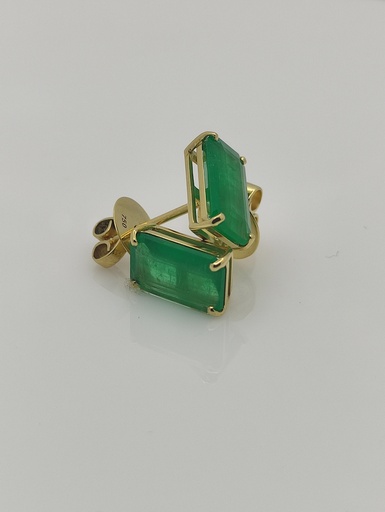 [11] Earring Rectangular ECOL 3.64Ct/1.54g YG