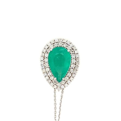 [12] Necklace Pear ECOL 7.94Ct/D 1.62Ct/7.89g WG