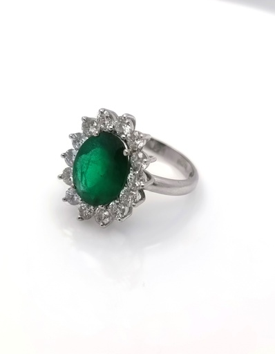[14] Ring Oval ECOL 3.82Ct/D 1.73Ct/5.1g WG