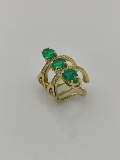 [15] Piercing Pear/Round ECOL 1.30Ct/D 0.24Ct/4.16g YG