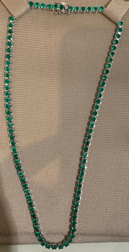 [20] Tennis Necklace Round ECOL 11.79Ct/26.25g WG/42cm