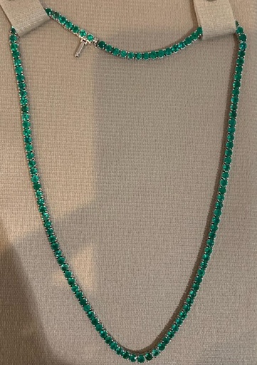 [21] Tennis Necklace Round ECOL 12.9Ct/24.51g YG/42cm
