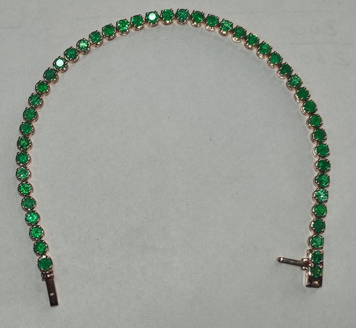 [24] Tennis Bracelet Round ECOL 3.95Ct/7.94g RG/16.5cm