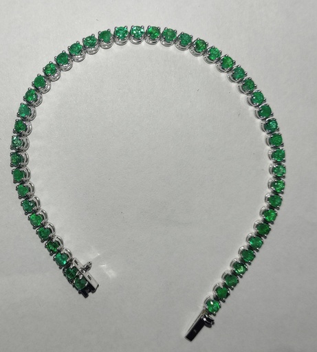 [25] Tennis Bracelet Round ECOL 4.02Ct/7.66g WG/16.5cm