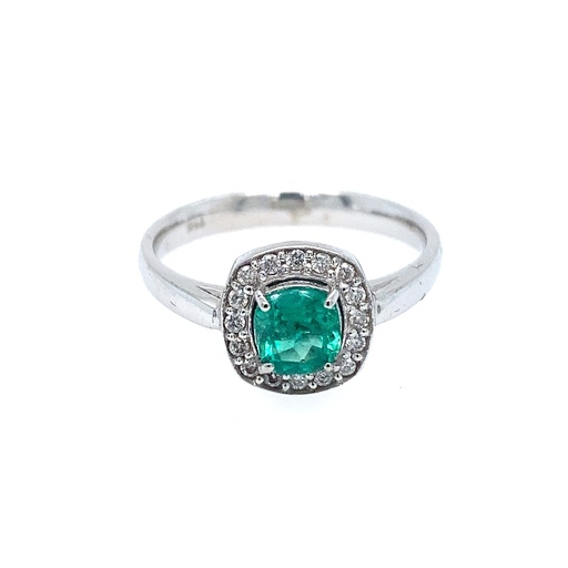 [7] Ring Cushion ECOL 0.60Ct/D 0.16Ct/4.16g WG