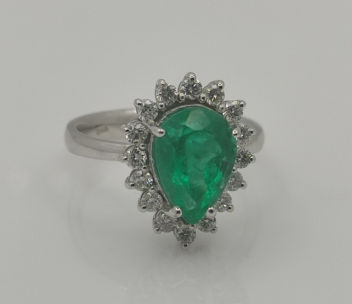 [8] Ring Pear ECOL 7.85Ct/D 0.57Ct/6.36g WG