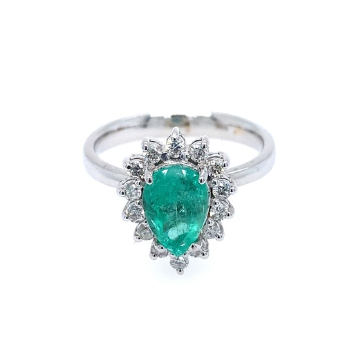 [9] Ring Pear ECOL 1.46Ct/D 0.36Ct/5.55g WG